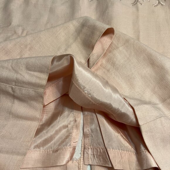 VTG Oberon Pink Embroidered Sheath Dress Women's Size 10 Linen Blend Floral - Picture 11 of 11